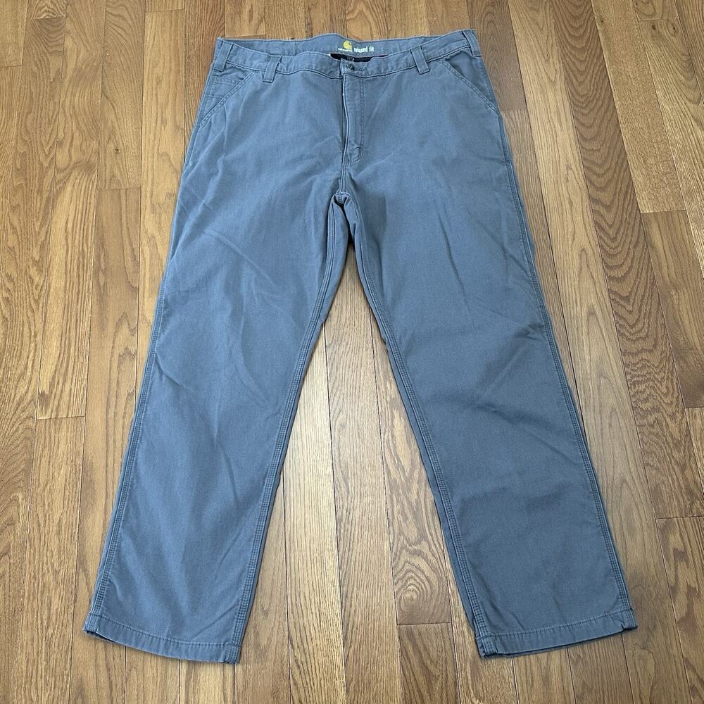Carhartt Size 42x32 Rugged Flex Relaxed Fit Gray Canvas Work Pant Grey
